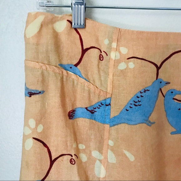 Anthropologie Rue Meadow Peach Linen A Line Skirt - Picture 7 of 8